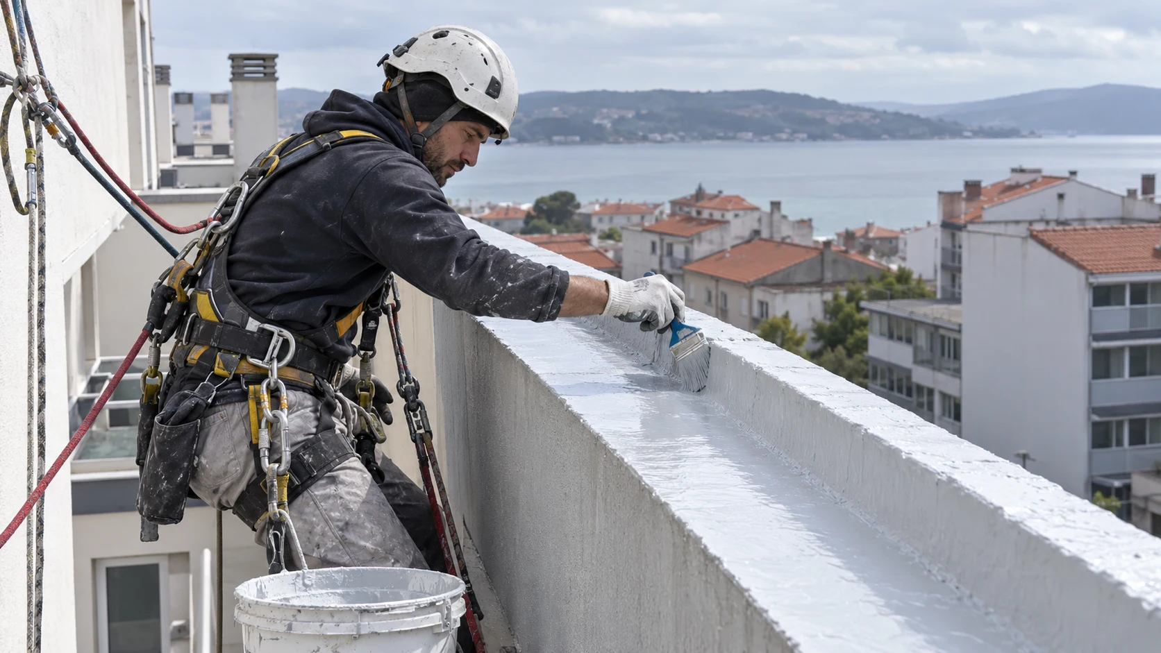 Impermeabilización de peto exterior en altura